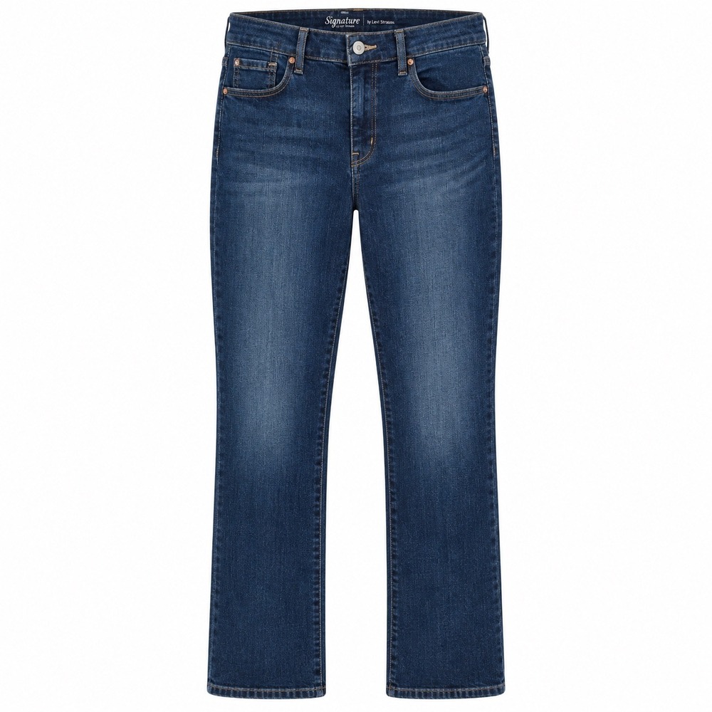 Signature by Levi Strauss Womens Modern Slim Jeans 14M Cotton Blend Blue Denim